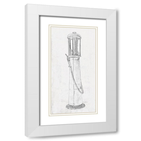 Fuel Station Sketch No. 1 White Modern Wood Framed Art Print with Double Matting by Murdock, Ramona