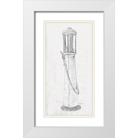 Fuel Station Sketch No. 1 White Modern Wood Framed Art Print with Double Matting by Murdock, Ramona