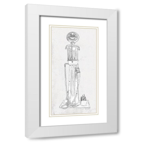Fuel Station Sketch No. 2 White Modern Wood Framed Art Print with Double Matting by Murdock, Ramona