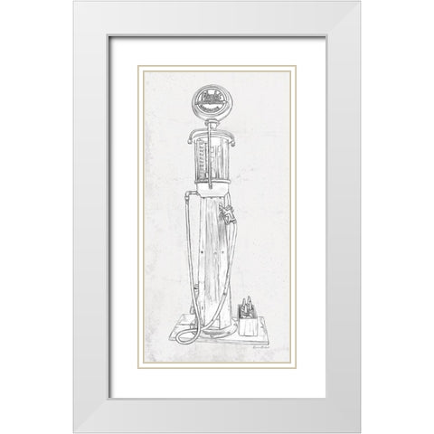 Fuel Station Sketch No. 2 White Modern Wood Framed Art Print with Double Matting by Murdock, Ramona