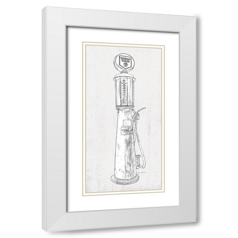 Fuel Station Sketch No. 3 White Modern Wood Framed Art Print with Double Matting by Murdock, Ramona