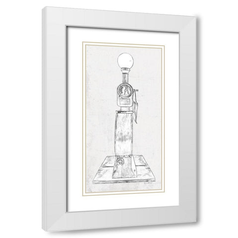 Fuel Station Sketch No. 4 White Modern Wood Framed Art Print with Double Matting by Murdock, Ramona
