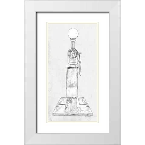 Fuel Station Sketch No. 4 White Modern Wood Framed Art Print with Double Matting by Murdock, Ramona