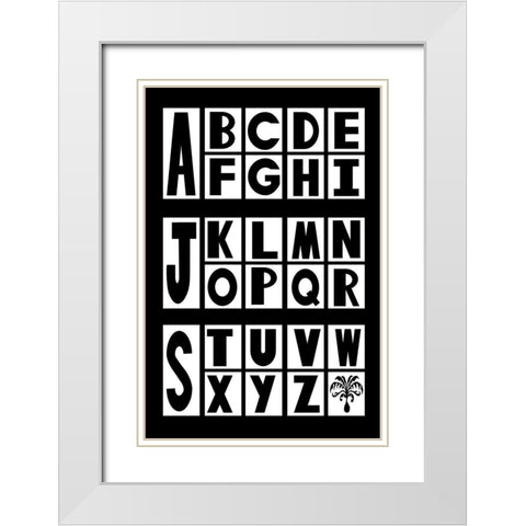 ABC II White Modern Wood Framed Art Print with Double Matting by Murdock, Ramona