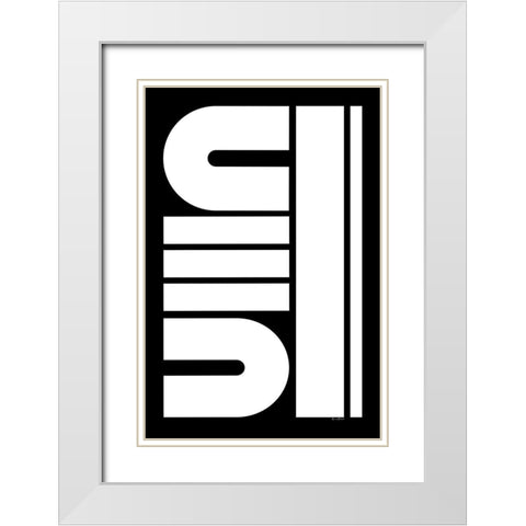 Geometric Mishmash White Modern Wood Framed Art Print with Double Matting by Murdock, Ramona
