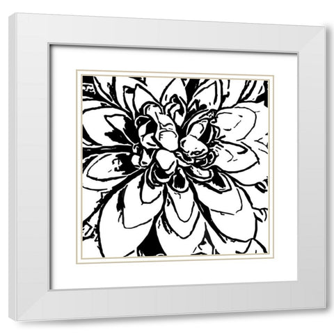 BW Floral No. 5 White Modern Wood Framed Art Print with Double Matting by Murdock, Ramona