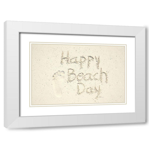 Happy Beach Day White Modern Wood Framed Art Print with Double Matting by Murdock, Ramona