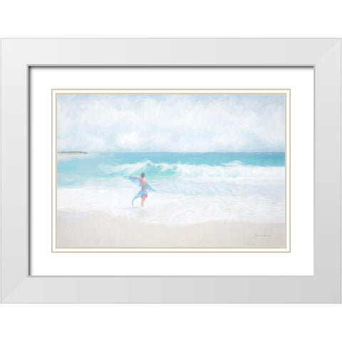 Beach Butterfly White Modern Wood Framed Art Print with Double Matting by Murdock, Ramona