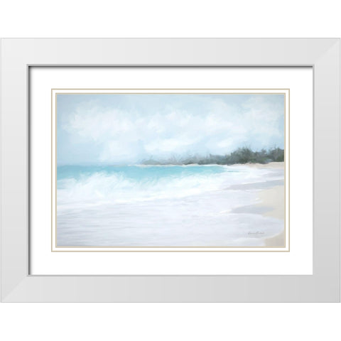 Windy Harbor White Modern Wood Framed Art Print with Double Matting by Murdock, Ramona