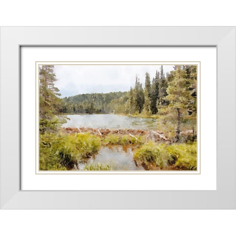 Mountain Paradise No. 3 White Modern Wood Framed Art Print with Double Matting by Murdock, Ramona