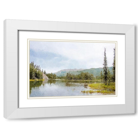 Mountain Tranquility No. 3 White Modern Wood Framed Art Print with Double Matting by Murdock, Ramona