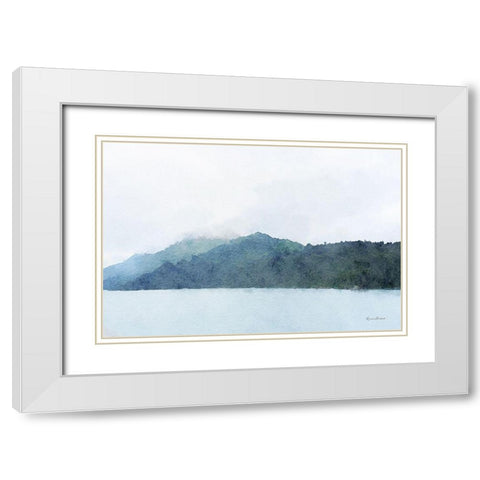 Indigo Bay No. 3 White Modern Wood Framed Art Print with Double Matting by Murdock, Ramona