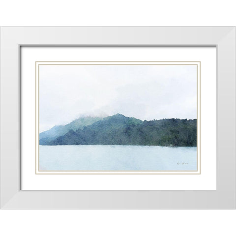 Indigo Bay No. 3 White Modern Wood Framed Art Print with Double Matting by Murdock, Ramona