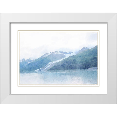 Indigo Bay No. 4 White Modern Wood Framed Art Print with Double Matting by Murdock, Ramona