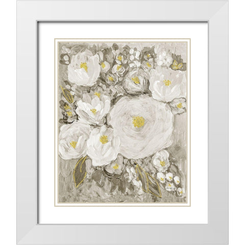 Glitter Garden No. 2 White Modern Wood Framed Art Print with Double Matting by Murdock, Ramona