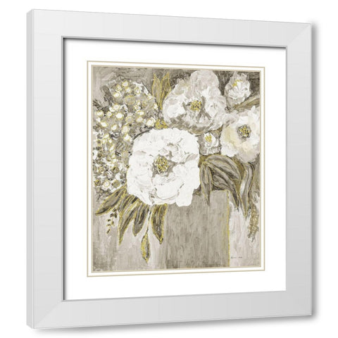 Golden Age Floral II White Modern Wood Framed Art Print with Double Matting by Murdock, Ramona
