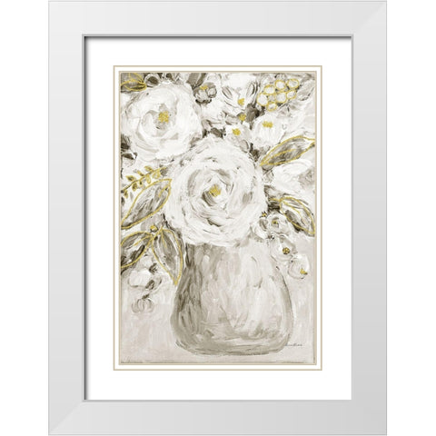 Golden Age Floral IV White Modern Wood Framed Art Print with Double Matting by Murdock, Ramona