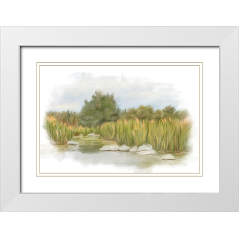 Marshy Wetlands I White Modern Wood Framed Art Print with Double Matting by Murdock, Ramona