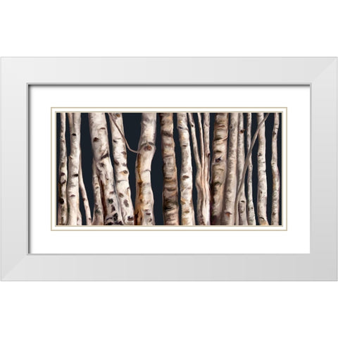 Birch Grove III White Modern Wood Framed Art Print with Double Matting by Murdock, Ramona