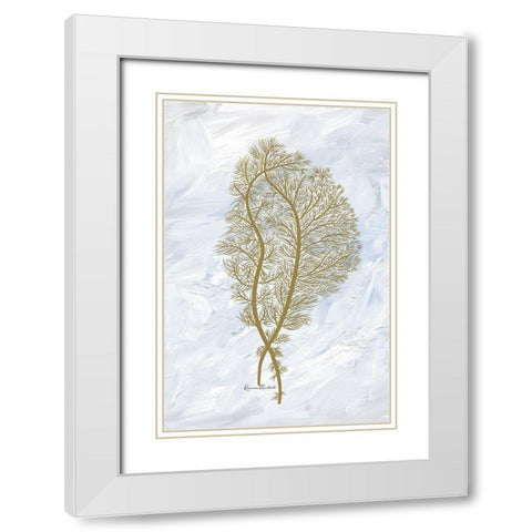 Feathery Sea Fern II White Modern Wood Framed Art Print with Double Matting by Murdock, Ramona