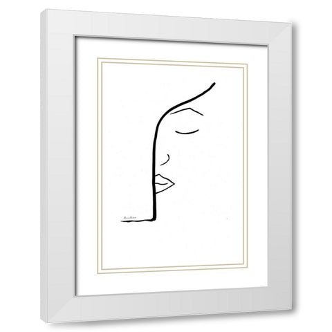 Hiding Faces   White Modern Wood Framed Art Print with Double Matting by Murdock, Ramona