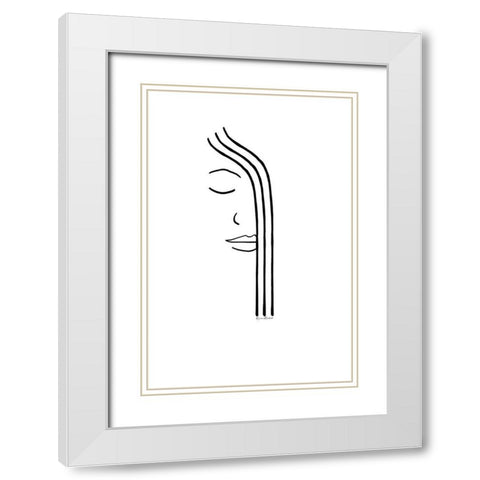 Hiding Faces II White Modern Wood Framed Art Print with Double Matting by Murdock, Ramona