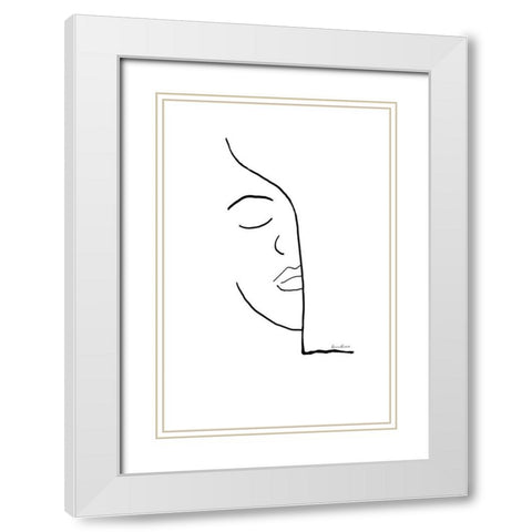 Hiding Faces IV White Modern Wood Framed Art Print with Double Matting by Murdock, Ramona