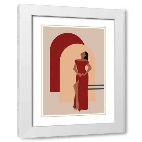 Salsa Dancer White Modern Wood Framed Art Print with Double Matting by Murdock, Ramona
