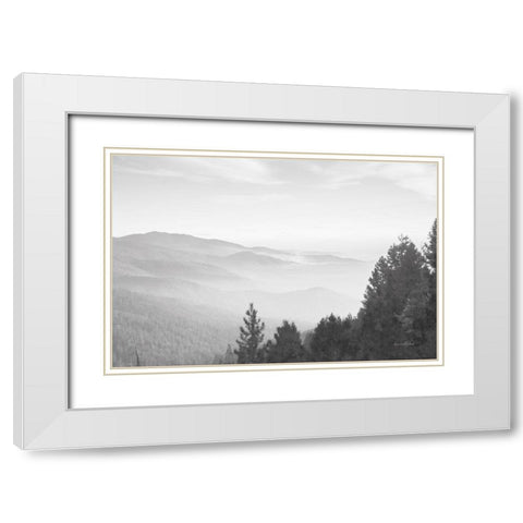 Hazy Valley III White Modern Wood Framed Art Print with Double Matting by Murdock, Ramona