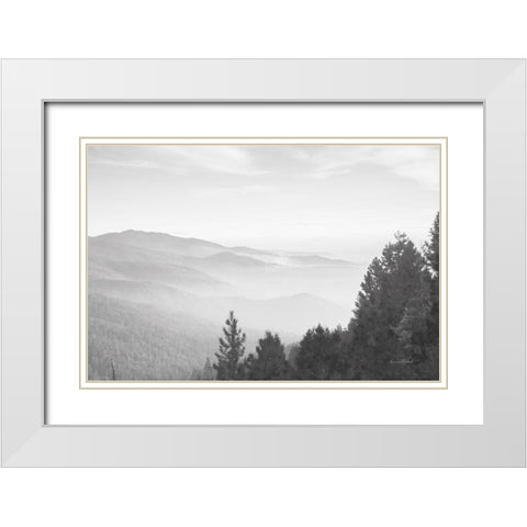Hazy Valley III White Modern Wood Framed Art Print with Double Matting by Murdock, Ramona