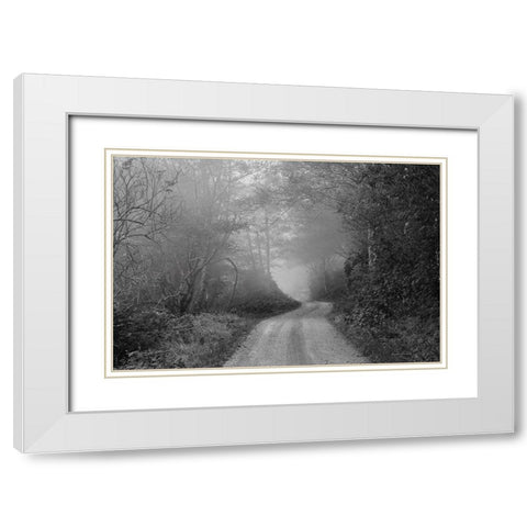 Misty Mtn. Road White Modern Wood Framed Art Print with Double Matting by Murdock, Ramona