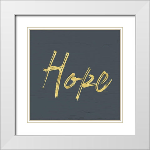 Hope White Modern Wood Framed Art Print with Double Matting by Murdock, Ramona