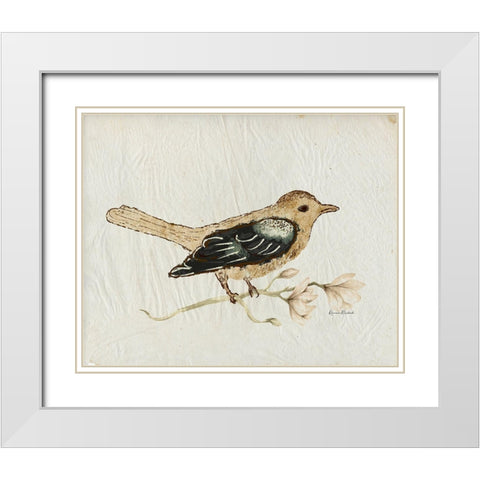 Bird Study No. 1 White Modern Wood Framed Art Print with Double Matting by Murdock, Ramona