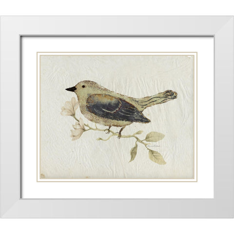 Bird Study No. 2 White Modern Wood Framed Art Print with Double Matting by Murdock, Ramona