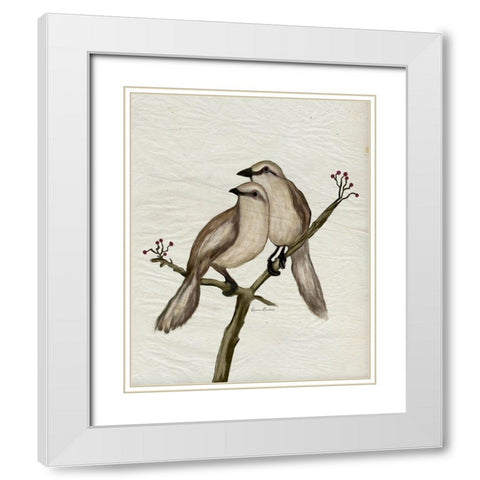 Mockingbird Medley I White Modern Wood Framed Art Print with Double Matting by Murdock, Ramona