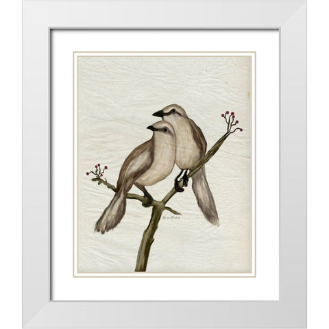 Mockingbird Medley I White Modern Wood Framed Art Print with Double Matting by Murdock, Ramona