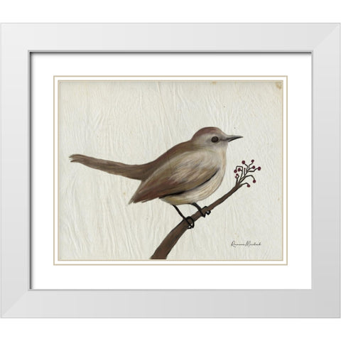Mockingbird Medley II White Modern Wood Framed Art Print with Double Matting by Murdock, Ramona