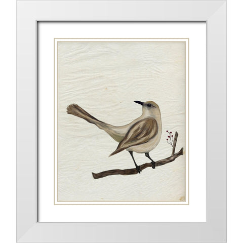 Mockingbird Medley V White Modern Wood Framed Art Print with Double Matting by Murdock, Ramona