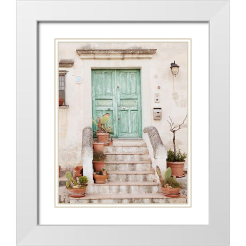 Sassi Italy Doorway White Modern Wood Framed Art Print with Double Matting by Murdock, Ramona