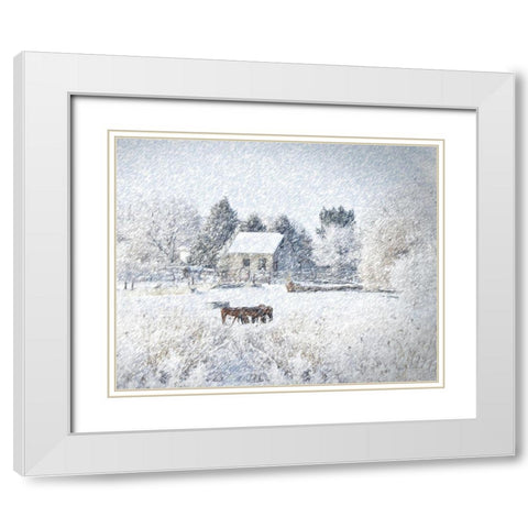 Christmas Morning White Modern Wood Framed Art Print with Double Matting by Murdock, Ramona