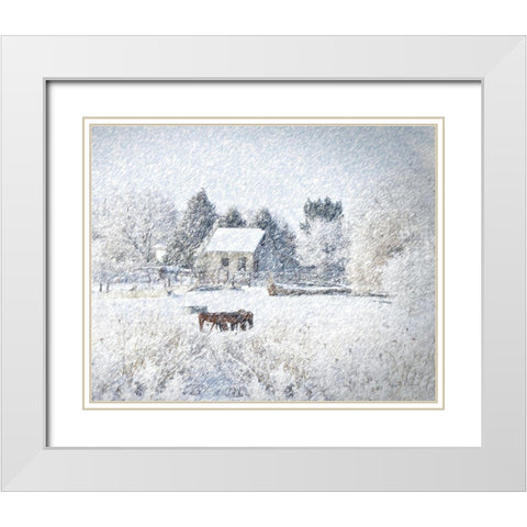 Christmas Morning White Modern Wood Framed Art Print with Double Matting by Murdock, Ramona