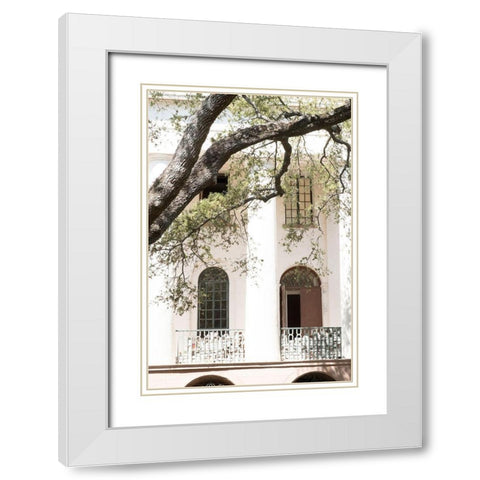 Charleston Garden Balcony White Modern Wood Framed Art Print with Double Matting by Murdock, Ramona