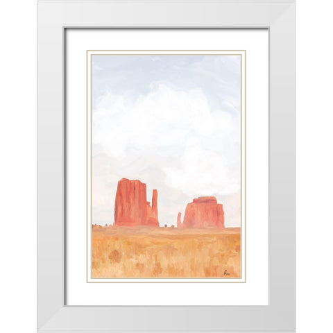 Monument Valley Mittens White Modern Wood Framed Art Print with Double Matting by Murdock, Ramona