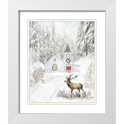 Chapel in the Woods White Modern Wood Framed Art Print with Double Matting by Murdock, Ramona