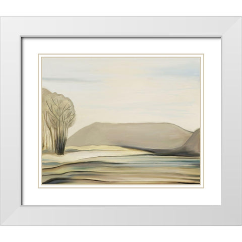 Ferry Butte Creek White Modern Wood Framed Art Print with Double Matting by Murdock, Ramona