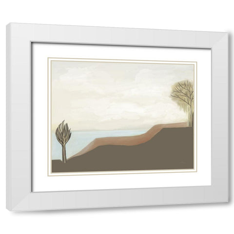 Twin Buttes White Modern Wood Framed Art Print with Double Matting by Murdock, Ramona
