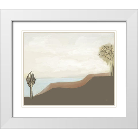 Twin Buttes White Modern Wood Framed Art Print with Double Matting by Murdock, Ramona