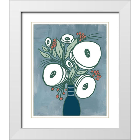 Bold Bouquet II White Modern Wood Framed Art Print with Double Matting by Murdock, Ramona