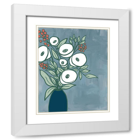 Bold Bouquet III White Modern Wood Framed Art Print with Double Matting by Murdock, Ramona