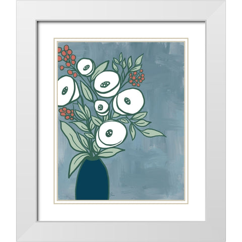 Bold Bouquet III White Modern Wood Framed Art Print with Double Matting by Murdock, Ramona